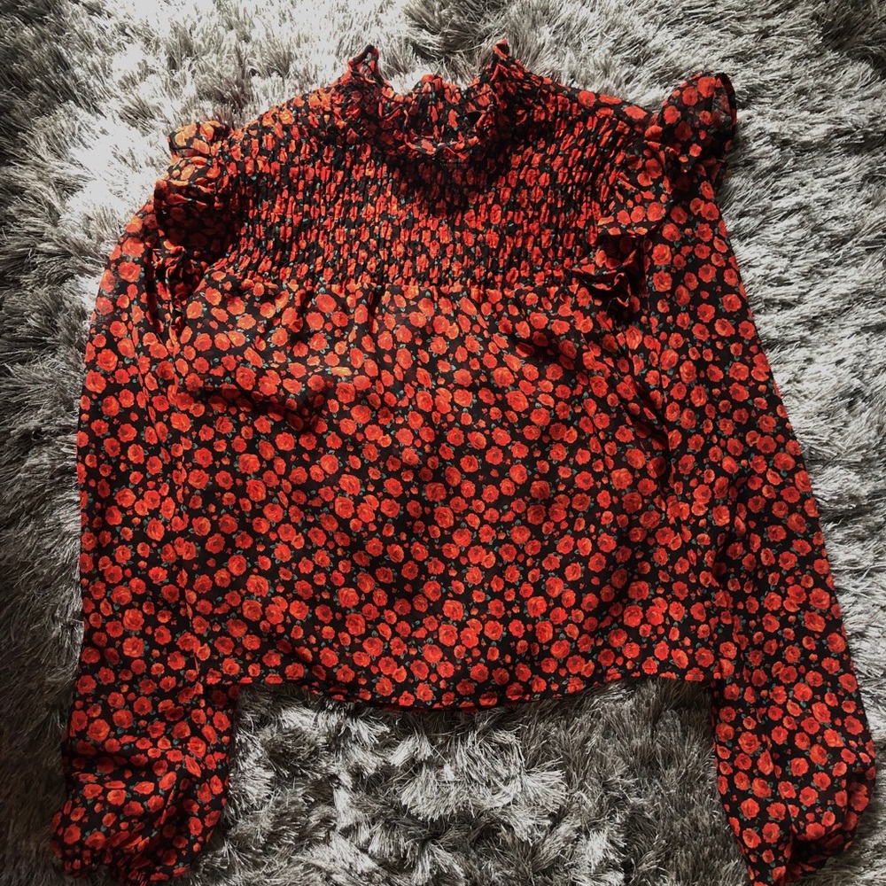 Sheer print blouse